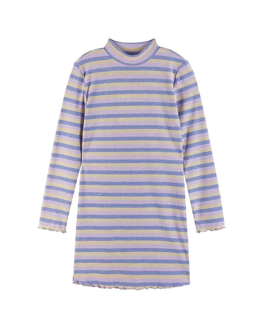 Andy & Evan Striped Mock Neck Dress