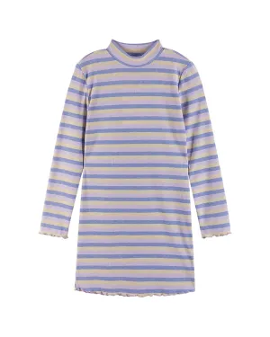 Andy & Evan Striped Mock Neck Dress