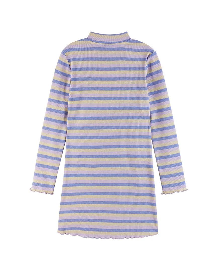 Andy & Evan Striped Mock Neck Dress