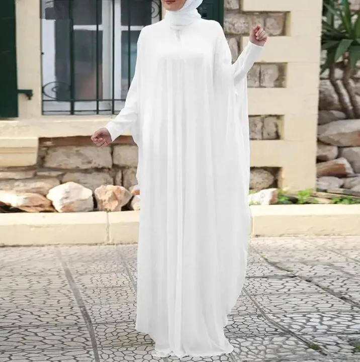 Artistic Retro Leisure Loose Plus Size Crew Neck Dress