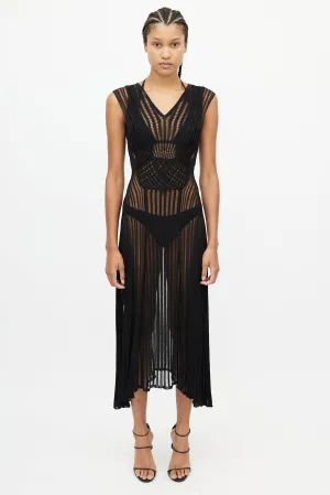 Black Cut Out Sheer Dress