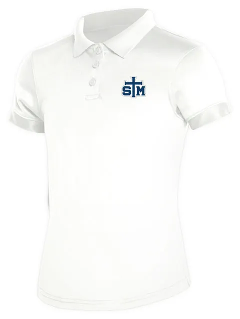 CR DryFit Fem Fit Polo White Short Sleeve