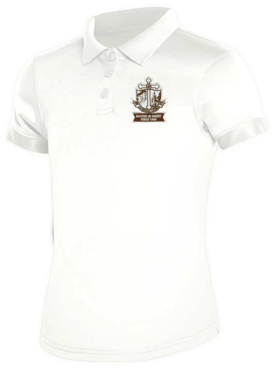 CR DryFit Fem Fit Polo White Short Sleeve