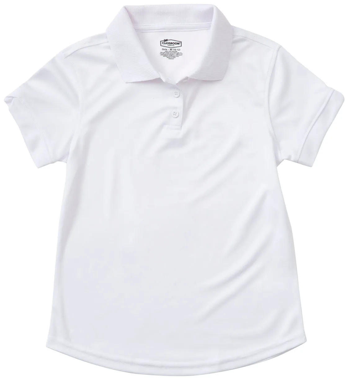 CR DryFit Fem Fit Polo White Short Sleeve