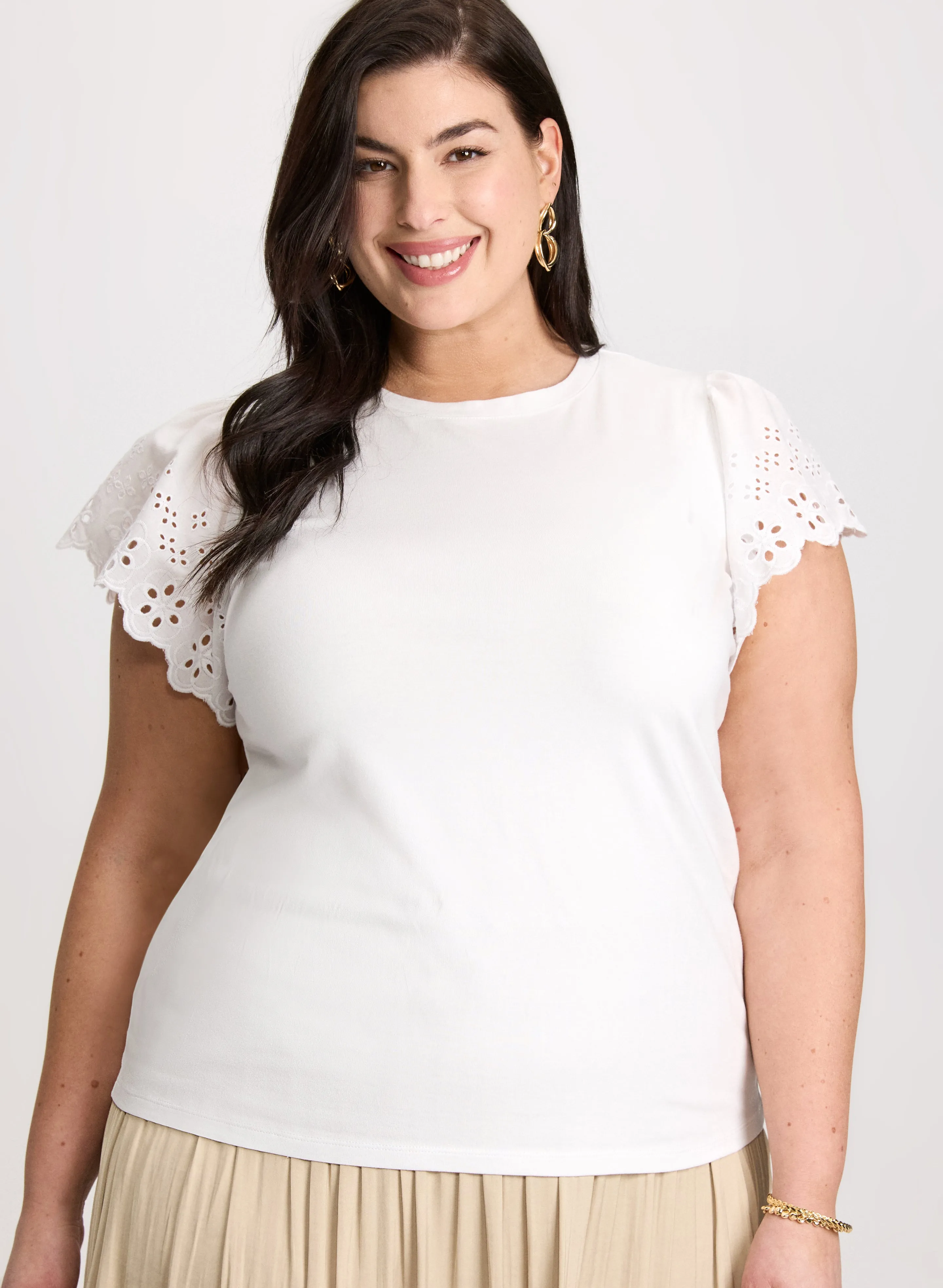 Eyelet Sleeve Tee