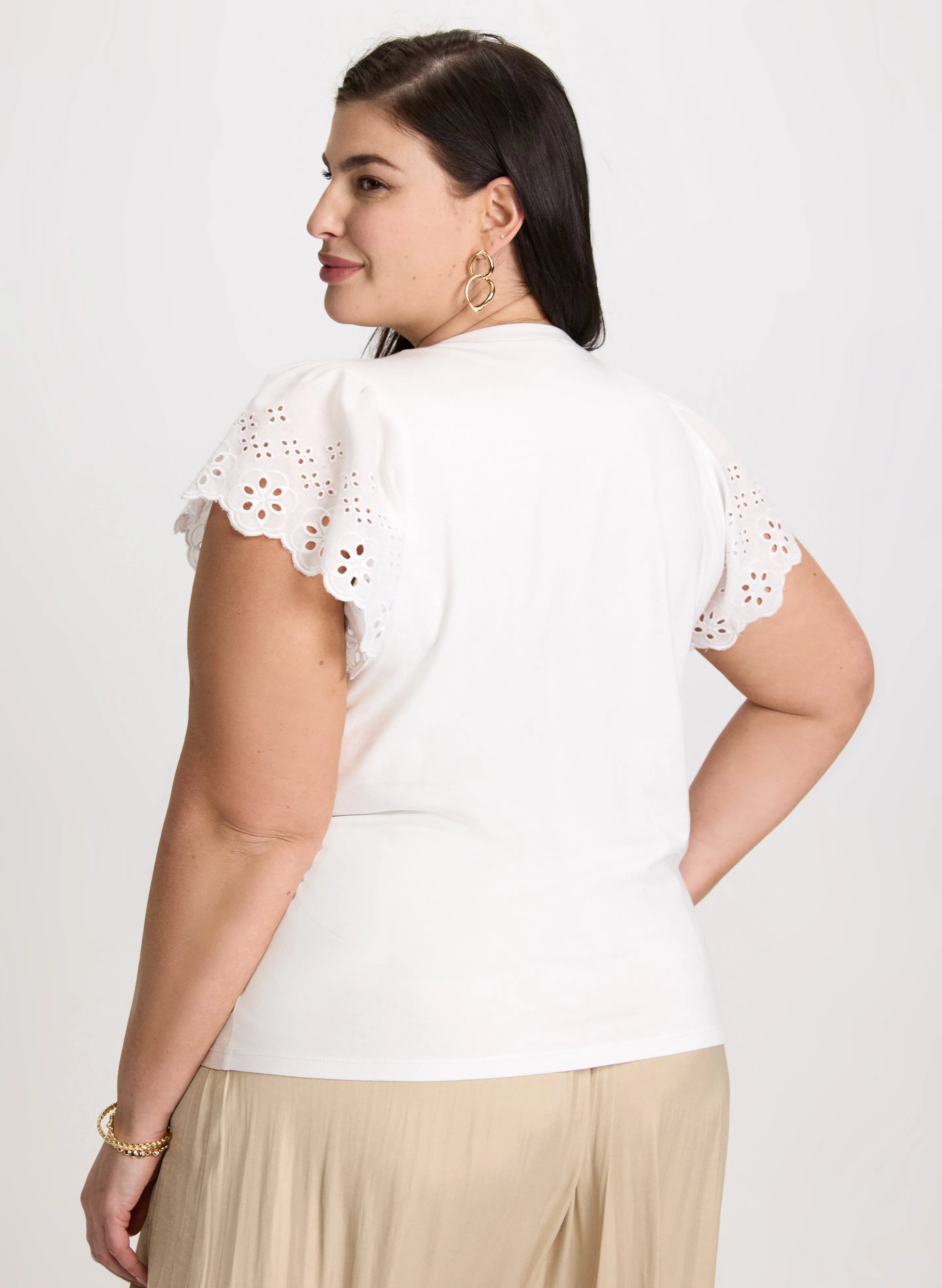Eyelet Sleeve Tee