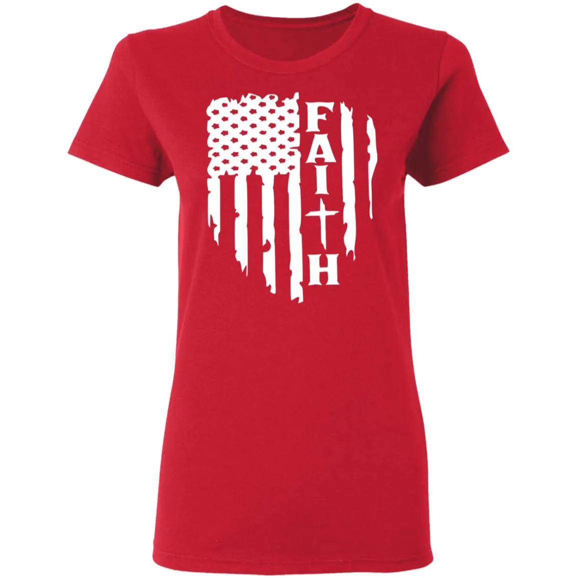 Faith Flag Ladies' 5.3 oz. T-Shirt
