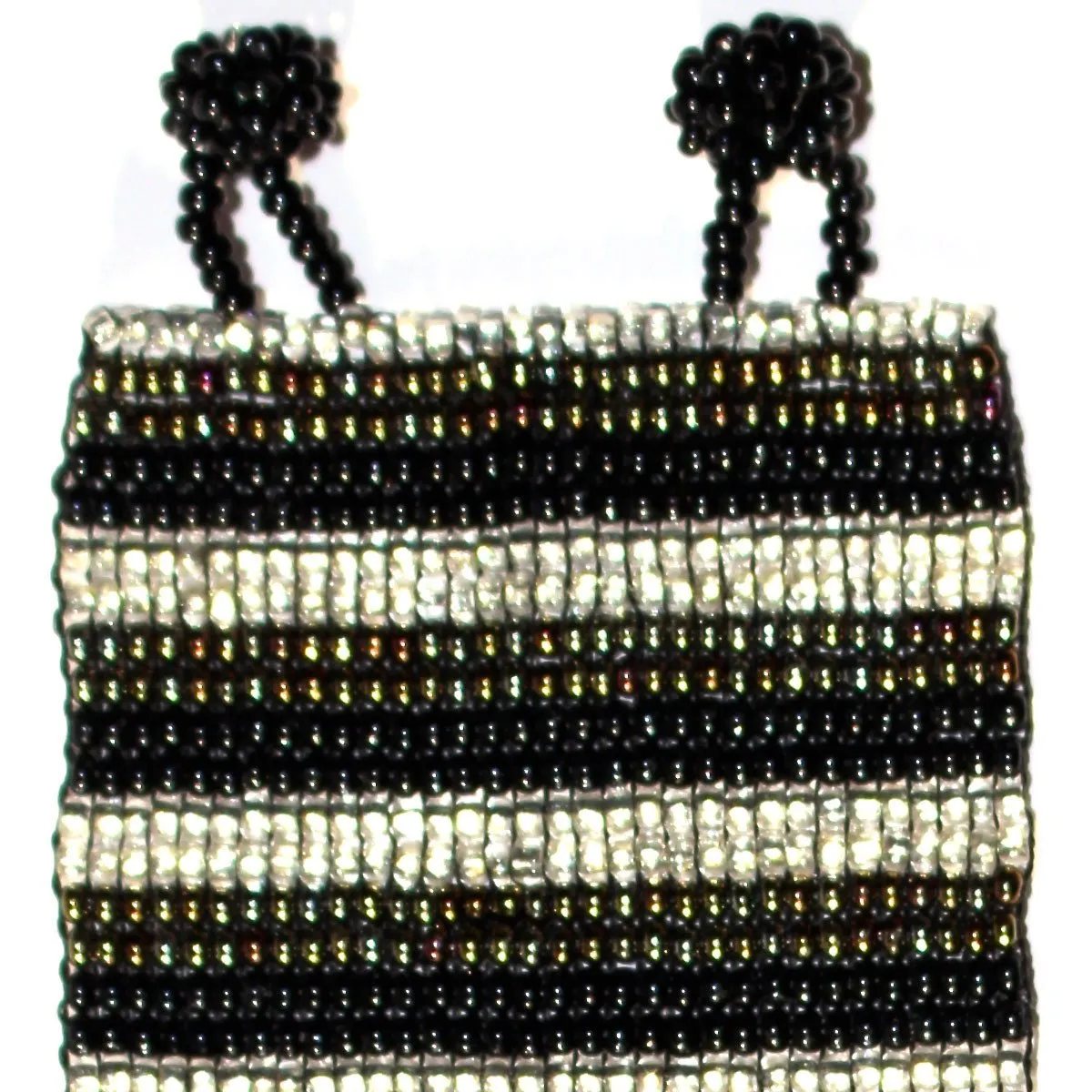 Fancy Mayan Beaded Bracelet - Stripey - Natural Artist