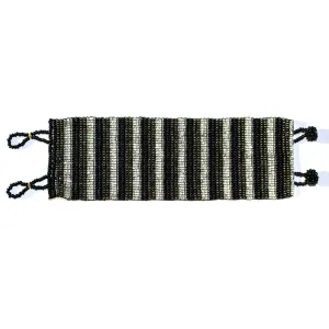 Fancy Mayan Beaded Bracelet - Stripey - Natural Artist