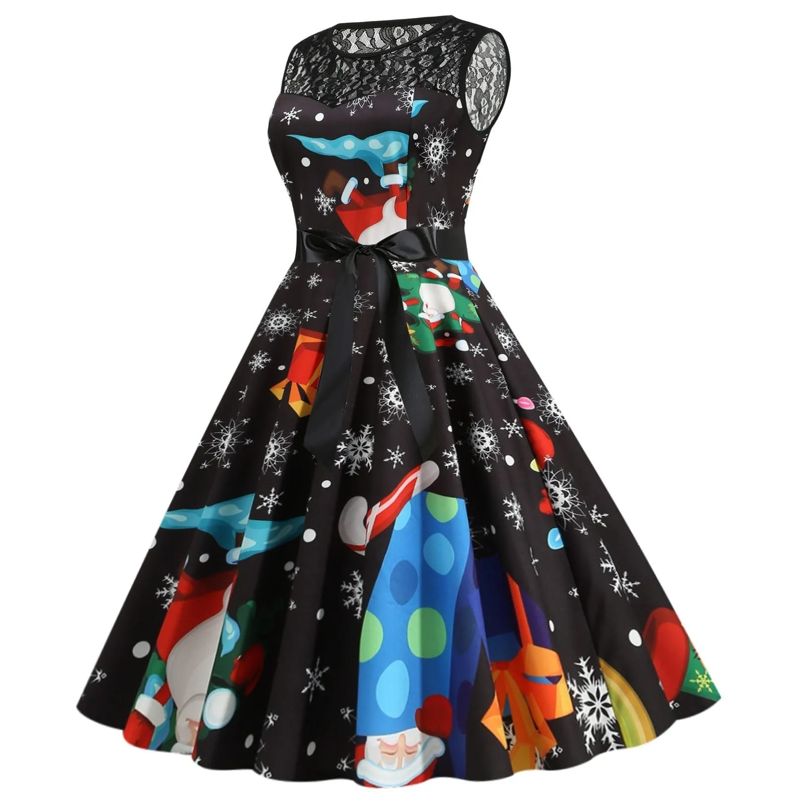 FashionSierra - 1950s Lace Sleeveless Women's Dress