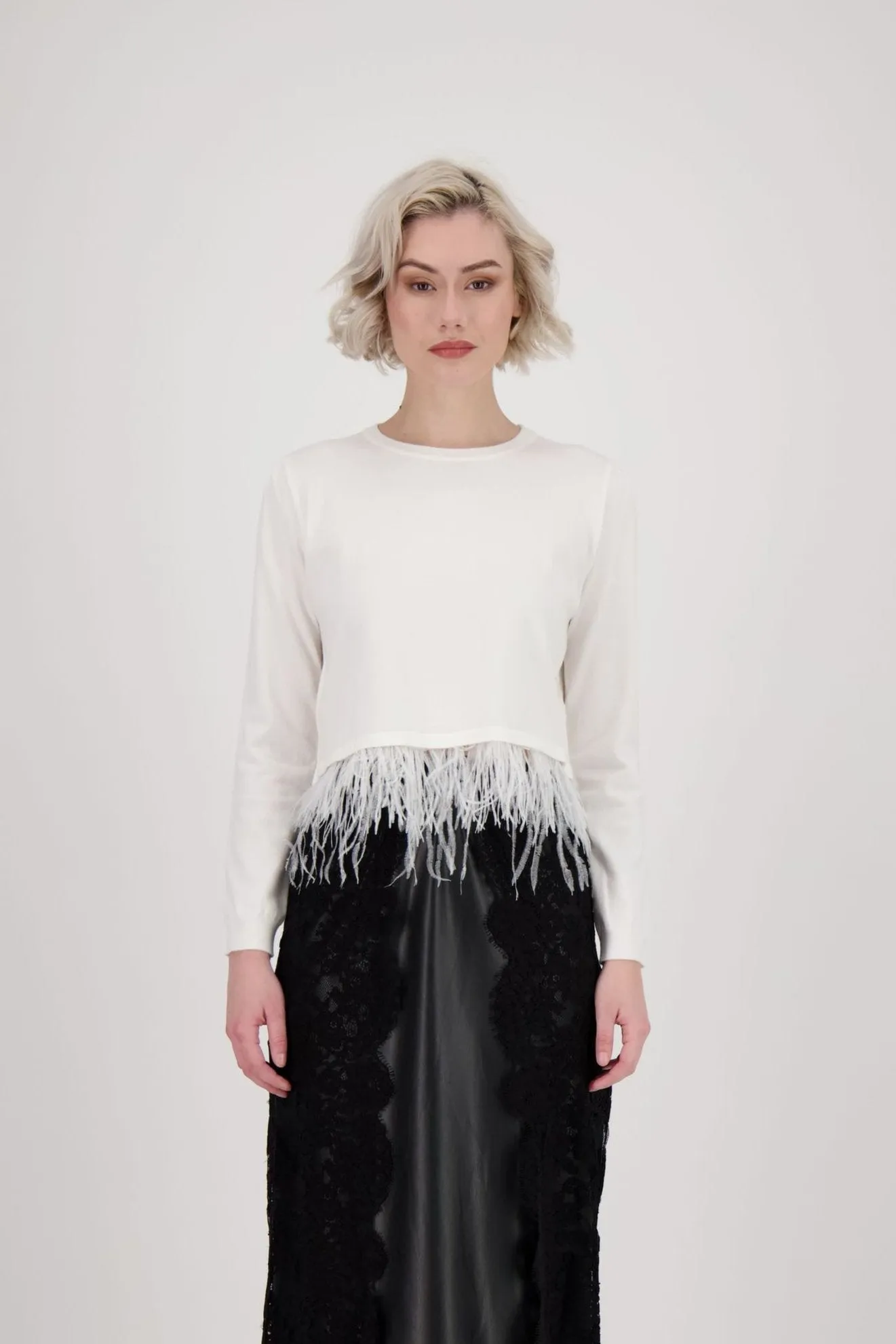 Feather Hem Sweater