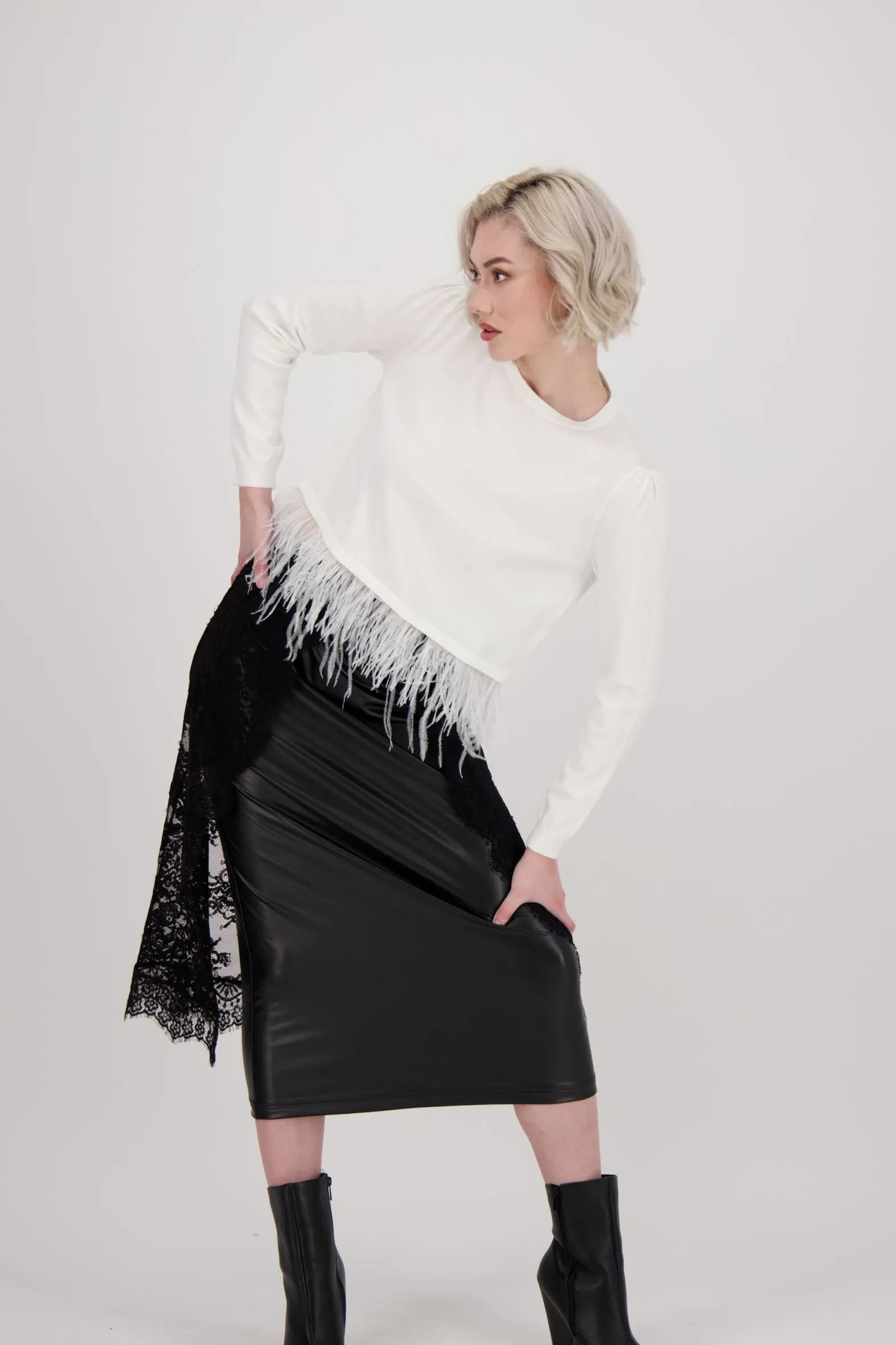 Feather Hem Sweater