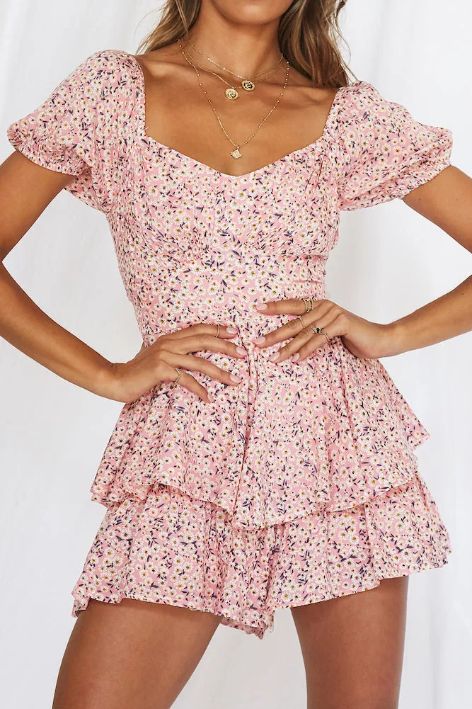 Feminine Instinct Romper Pink