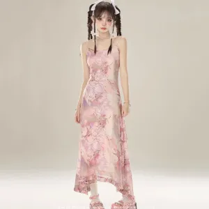 Floral Irregular Sling Dress