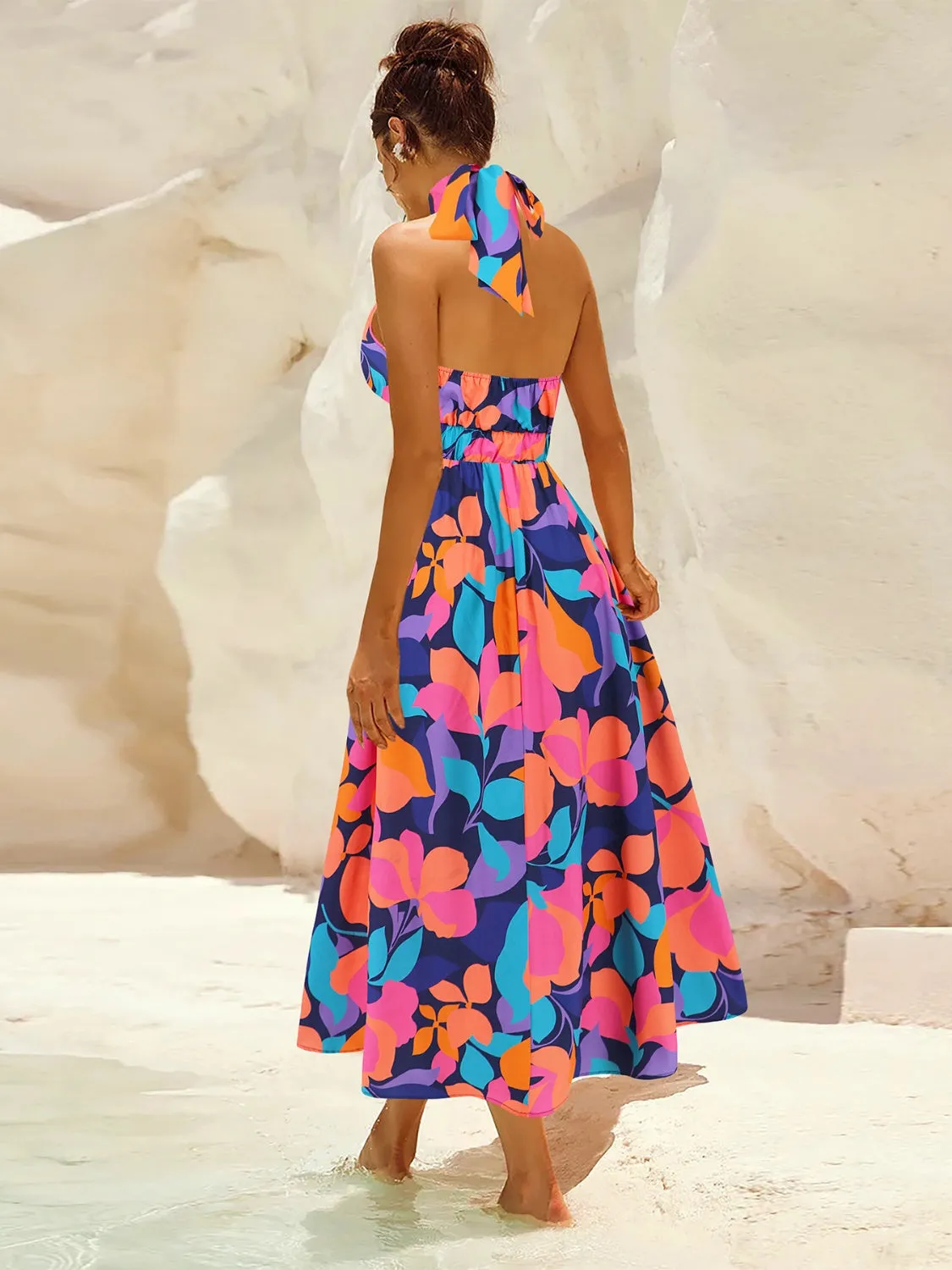 Floral Sleeveless Midi Summer Dress