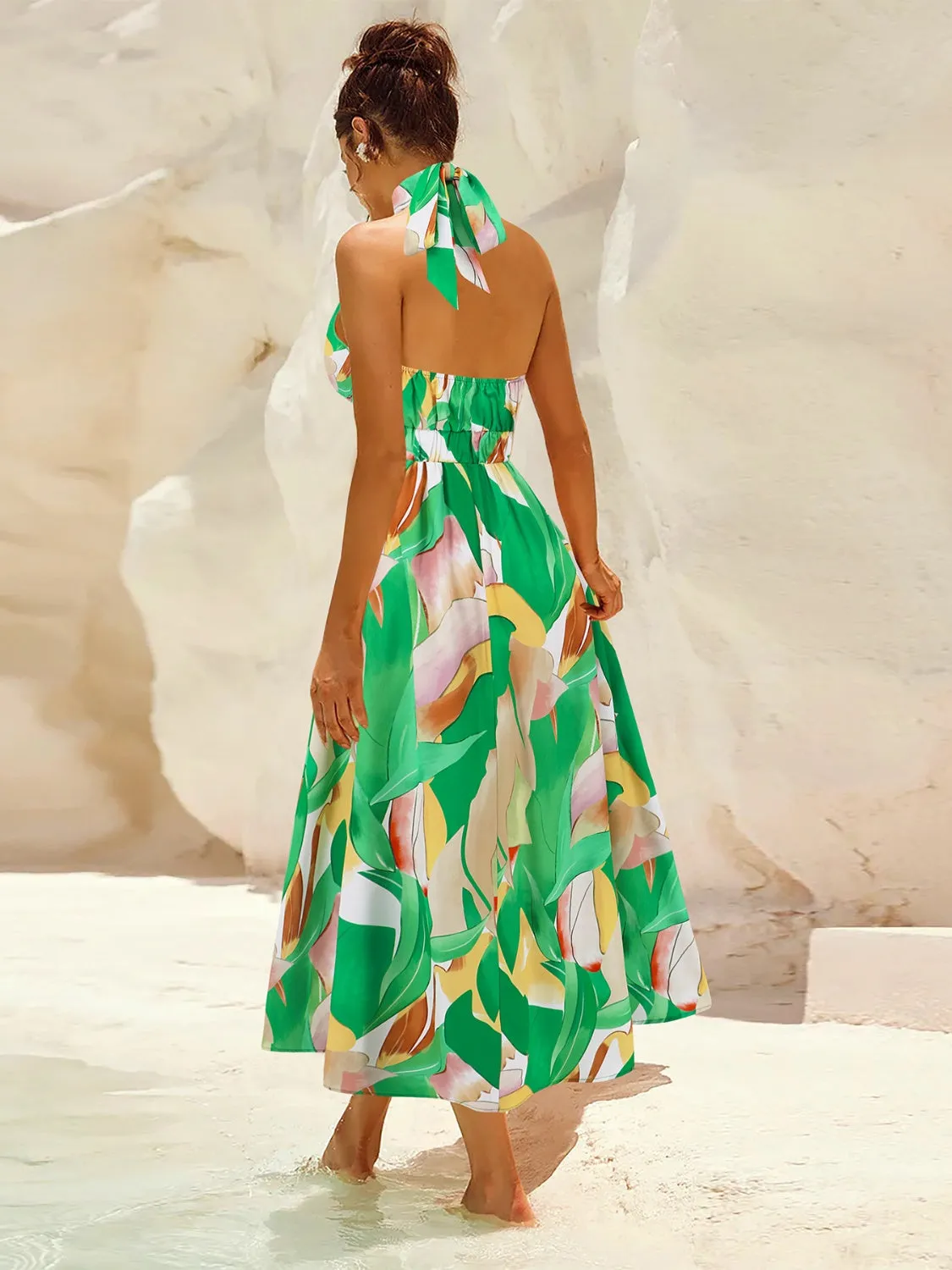 Floral Sleeveless Midi Summer Dress