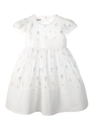 Girl's cotton floral dress with polka dots - RAQUELLE