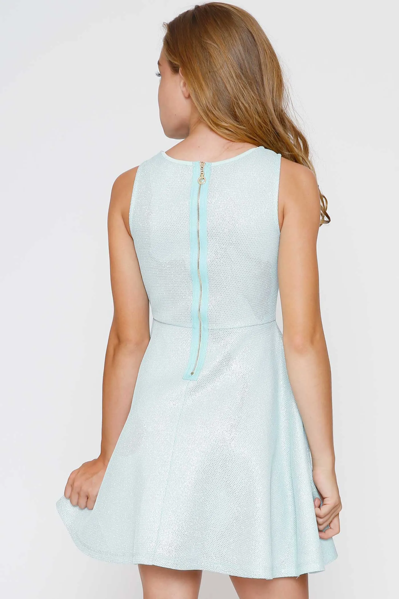 Girls Sleeveless Fit and Flare Jeweled Party Dress