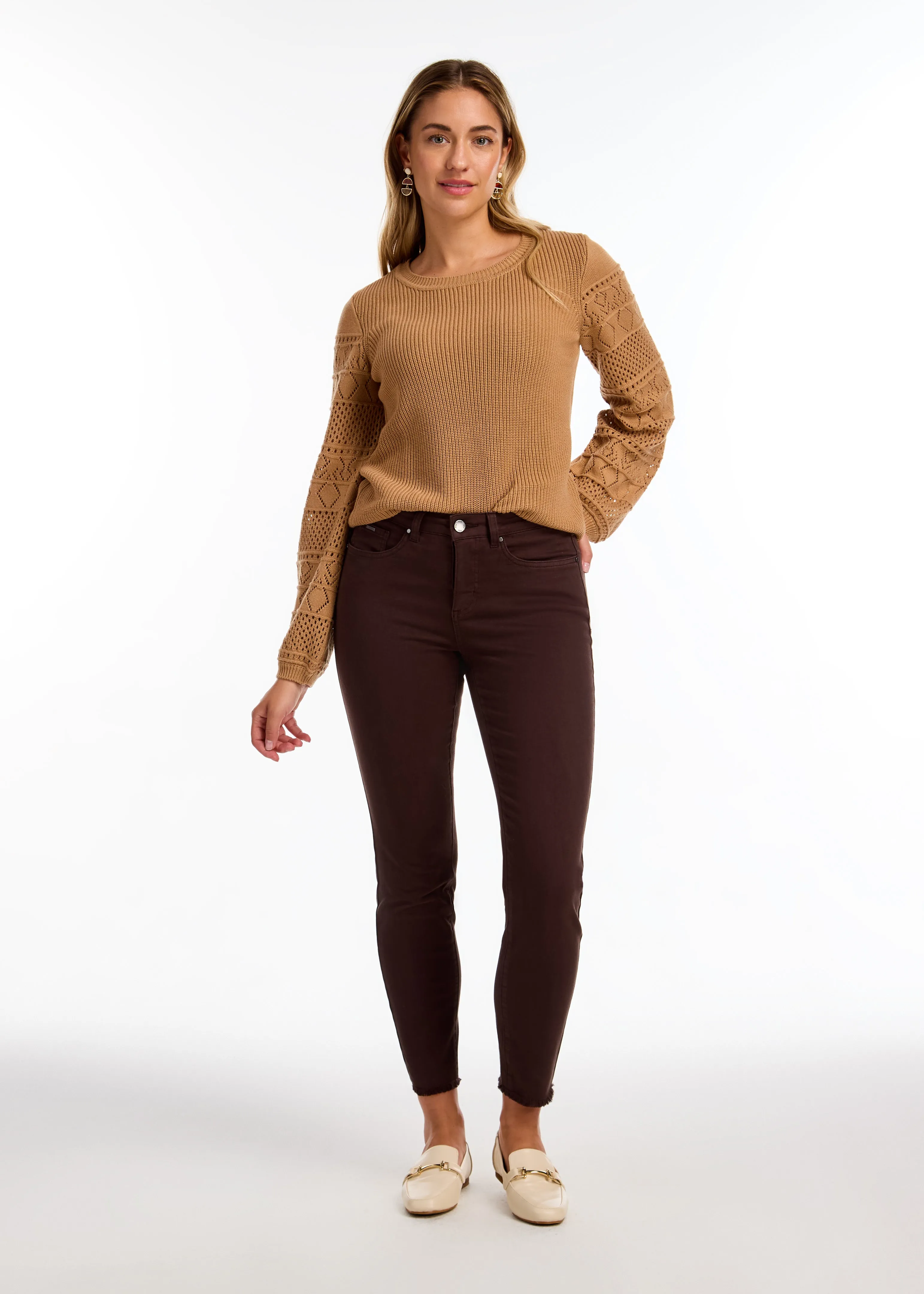 Long Sleeve Pointelle Sweater