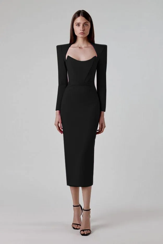 Long sleeve simple casual dress