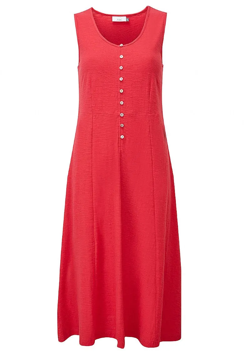Organic Cotton Slub Lutari Dress – Red
