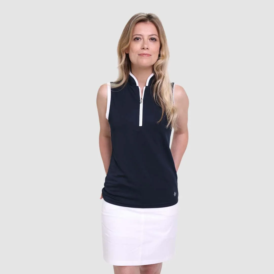 PURE GOLF Bloom Sleeveless Polo 013 Navy