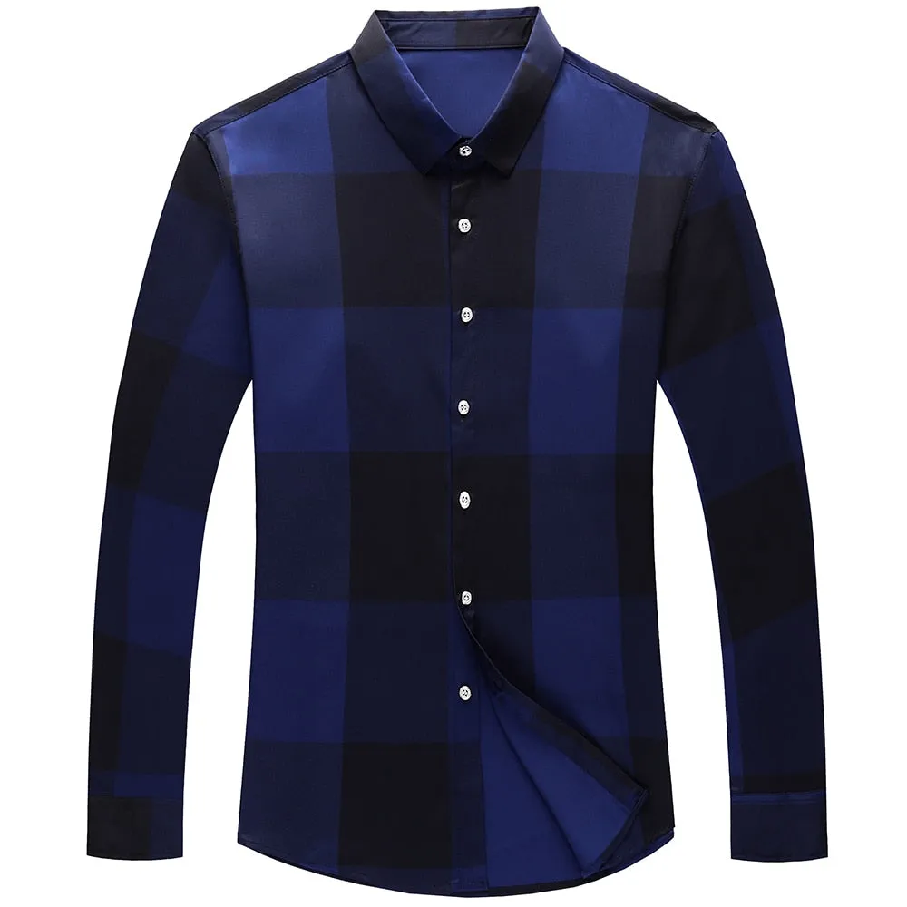 Simple Checkered Pattern Long Sleeve Shirt