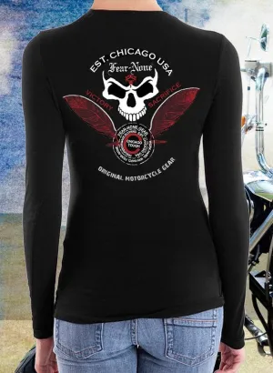 Womens Back Skull and Feather Rider