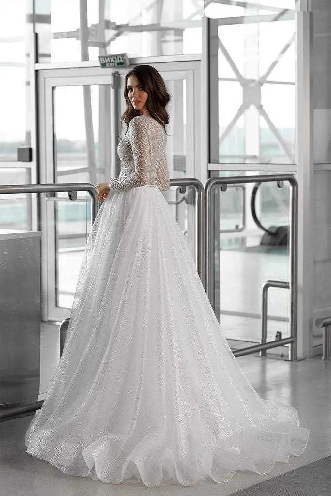 Wonderful Dazzling Pearl Wedding Dress