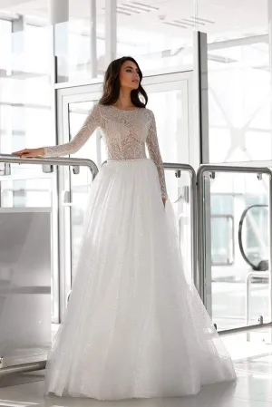 Wonderful Dazzling Pearl Wedding Dress